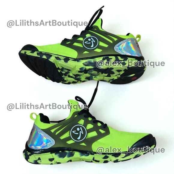 Zumba Fly Fusion Neon Camo Low Top Shoes(F018)-Size 9 for Unisex - Picture 6 of 11